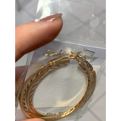 Pendientes Aros Dorados Labrados