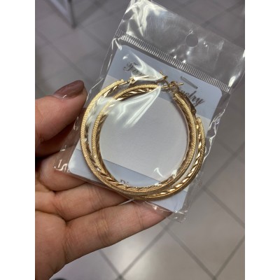 Pendientes Aros Dorados Labrados