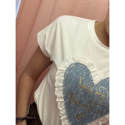 Camiseta corazon vaquero